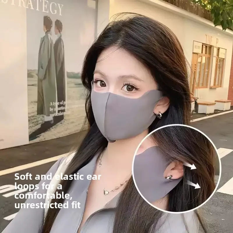 

Summer Sun Protection Ice Silk Face Mask Breathable 3D Fit No Trace Eye Corner Shield UV Block Outdoor Scarf Accessories