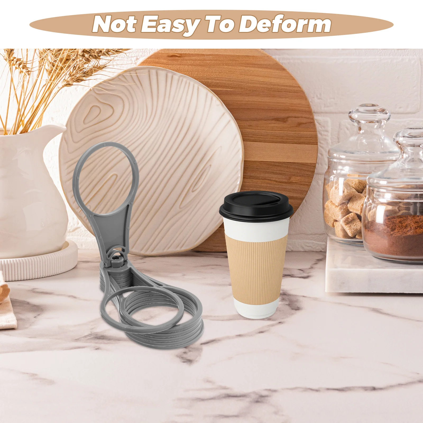 Portable Cup Holder Reusable Drink Carrier Plastic Caddy with Handle Glass Foldable Coffee