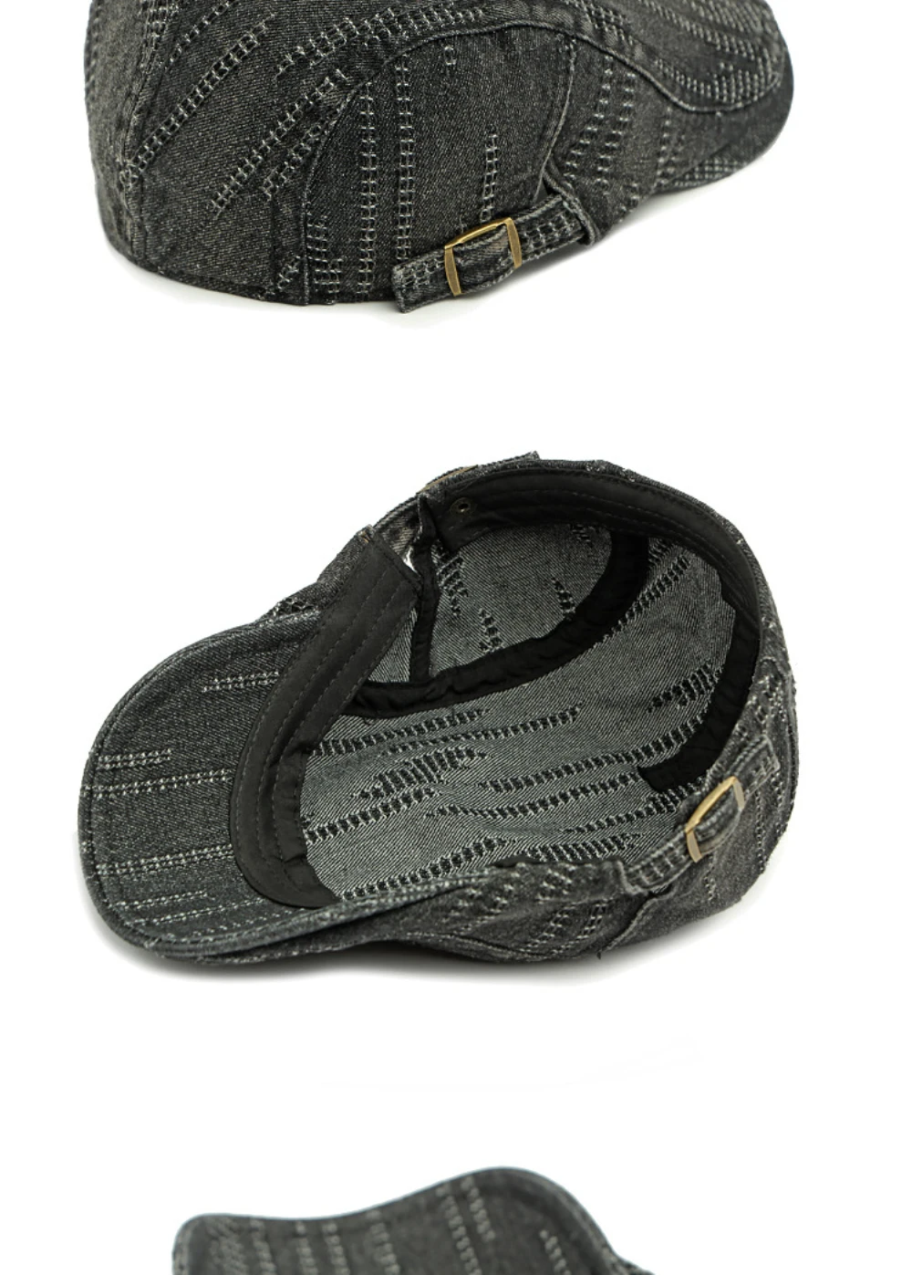 HT4768 Baskenmützen Frühling Sommer Herbst Denim-Kappen für Männer Frauen Baumwolle Künstler-Malermütze Unisex Ivy Flachmütze – Detail 15