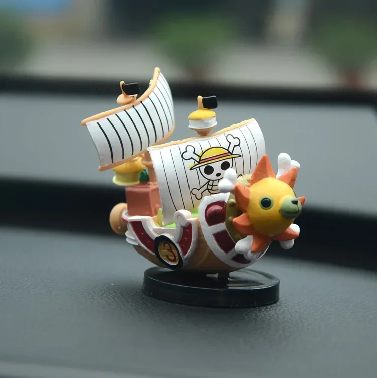 7cm One Piece Anime Schiff-Figur Luffy Modell Spielzeug Supersüßes Mini-Boot THOUSANDSUNNY Going Merry Zusammengebautes Modell Actionfigur – Detail 8