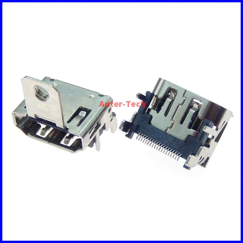 5PCS HDMI female socket/plug 19PIN 19P SMD female mount SMT Female head PCB interface patch 90 degree HD 19PIN band fixed ear Fr