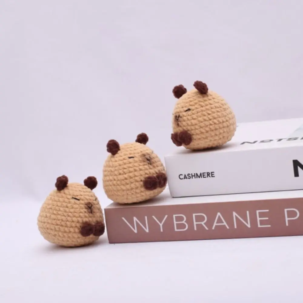 Nouveau pendentif de sac Capybara fait à la main, porte-clés de voiture de dessin animé au Crochet, décoration suspendue pour sac à main, cadeaux de décoration