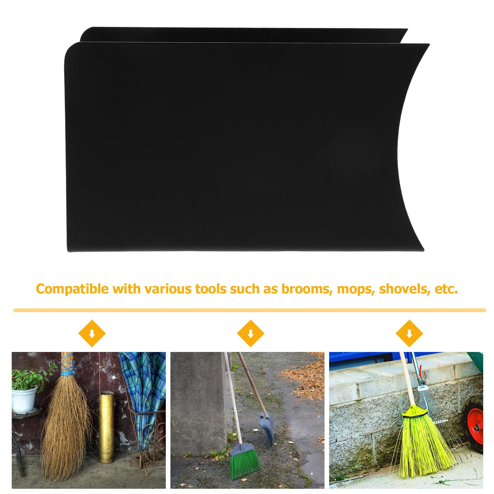 Heavy Duty Wall Mounted Cleaning Tool Rack Stainless Steel U Shaped Broom and Mop Storage Holder for Garage Utility Closet - view 5