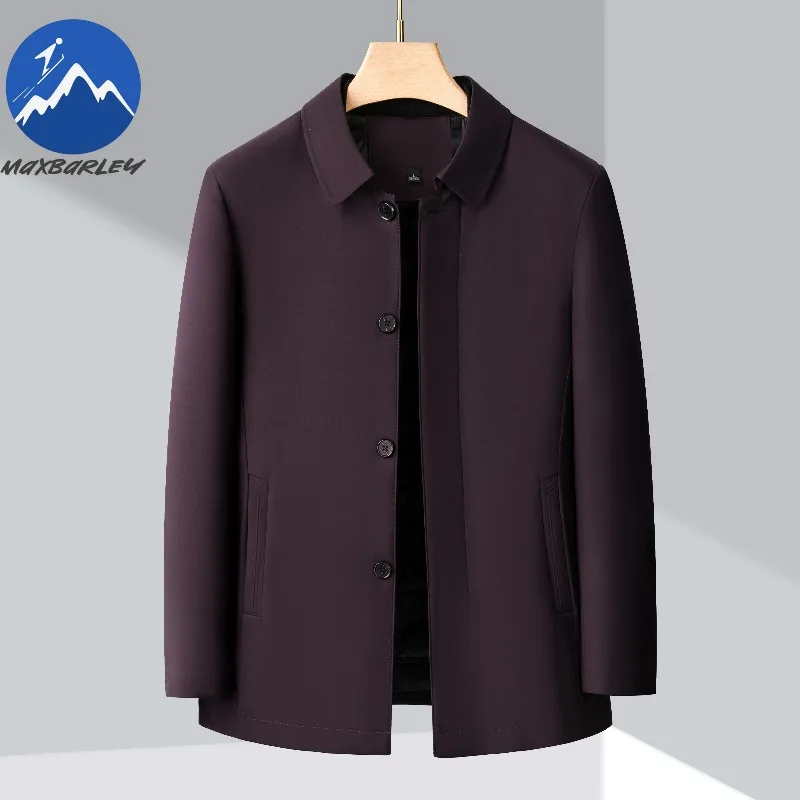 

Мужской пуховик Maxbarley с отложным воротником, офисное легкое пуховое пальто, модное съемное внутреннее слое, теплое зимнее пальто