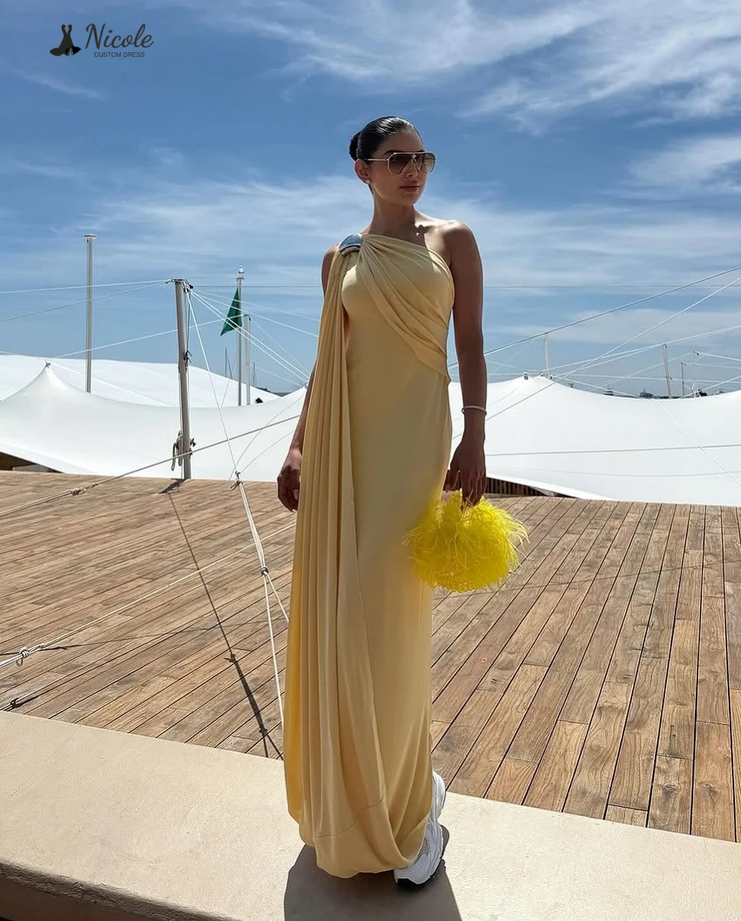 Nicole Robes De Cocktail Robes pour Occasions spéciales Satin Tissu Robes De Bal élégantes Robe De Soirée De Luxe 2025 Sur Mesure