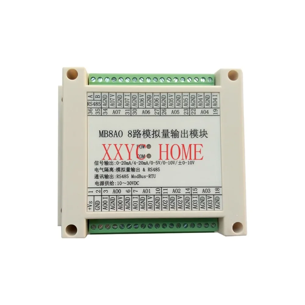 

MB8AO 0-20MA/4-20MA/0-5V/0-10V/±10V analog output acquisition module RS485 MODBUS