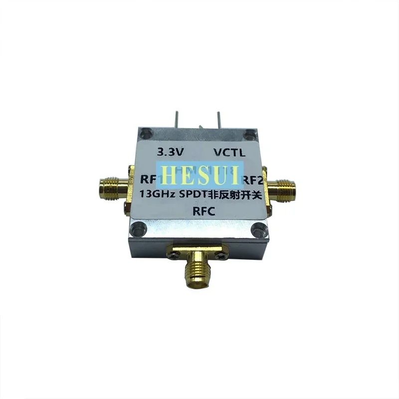 Wideband HMC1118 non-reflective 13GHz single-pole double-throw (SPDT) switch with CNC housing