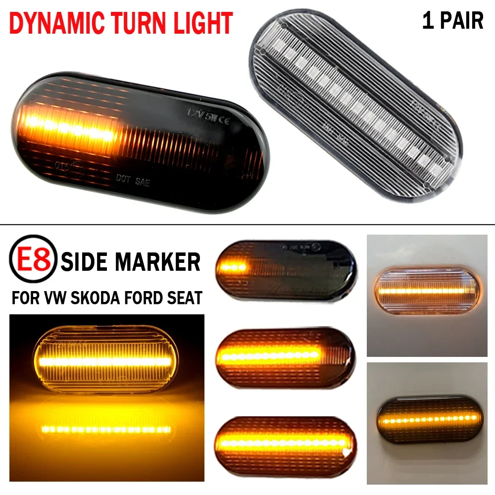 2PCS Led Dynamic Side Marker Turn Signal Light Sequential Blinker Light For VW Golf 3 4 MK3 MK4 Passat 3BG Polo 6N 9N Bora Vento