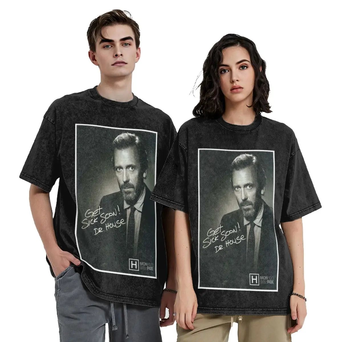 

Dr. Gregory House Tomorrowland Hip Hop Short Sleeve T-Shirts Washed Tops Tees Streetwear T Shirt Vintage for Men Women