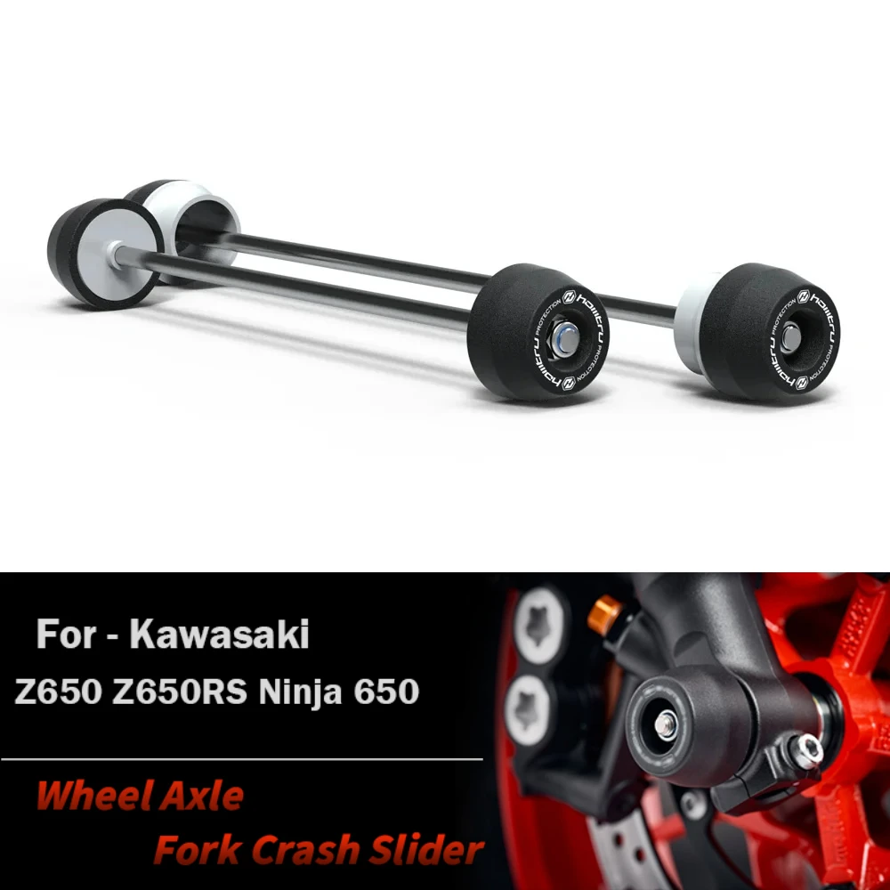 Motorcycle Wheel Protector For Kawasaki Z650 Z650RS Ninja 650 2017-2023 2024 Rear Front Axle Fork Crash Slider