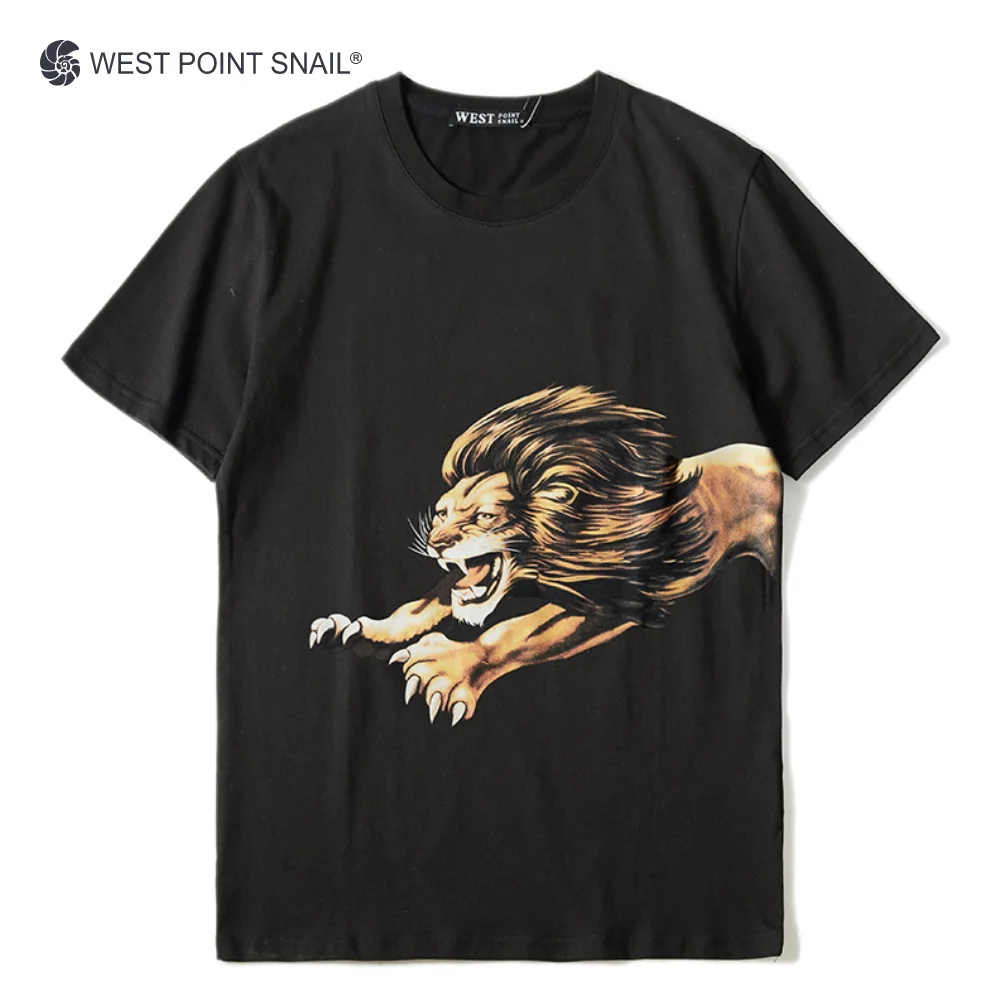 Men Women T-Shirts Cartoon Lion Pattern HD Print Tees Casual Gothic Hip Hop O-Neck Cotton Tshirt Broadcloth Short Sleeve Tops