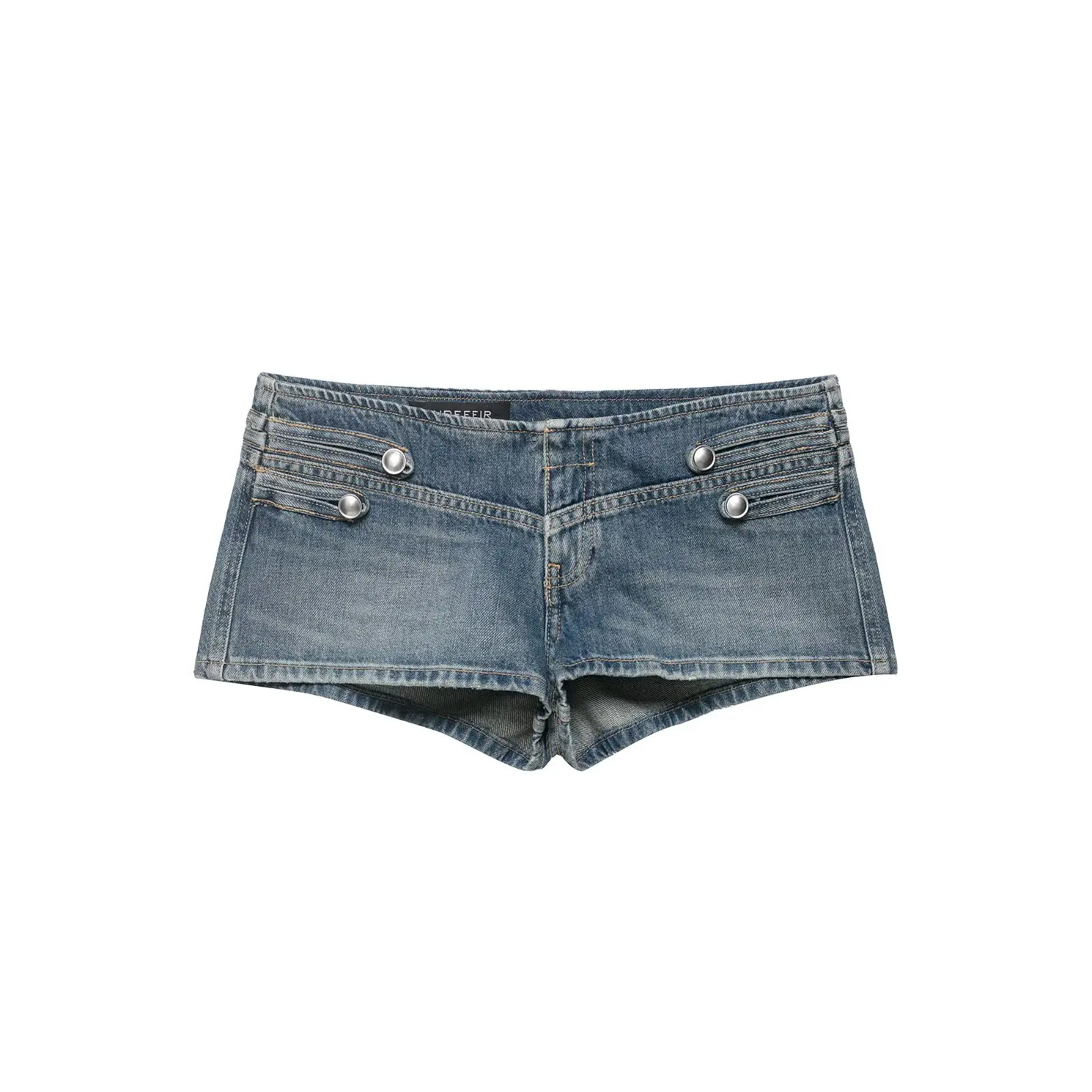 HH 2026 Women's Shorts Suit Versatile Splicing Button Decoration Casual Denim Jacket+Elegant High Street Low Waist Mini Shorts