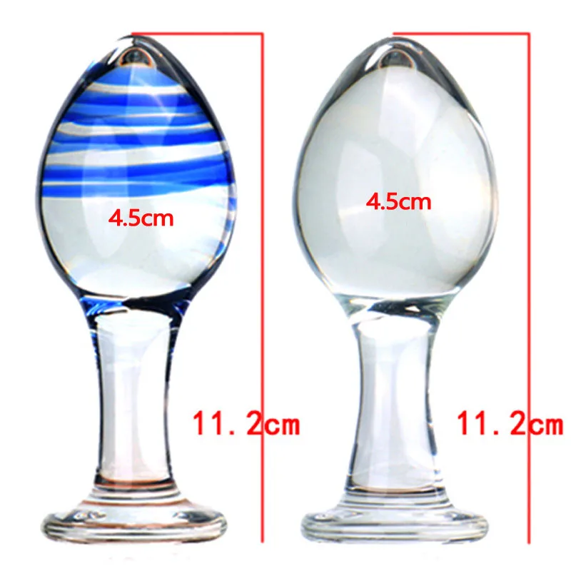 112*45mm Glass Anal Plug Dildo G Spot Anal Dilator Stimulator Glass Butt Plug Adult Sex Toys For Woman Erotic Anus Ass Plug