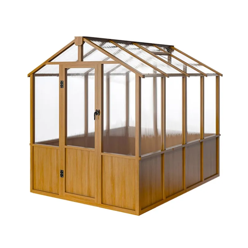 Pine flower house thickened pc board greenhouse insulation outdoor greenhouse courtyard solid wood sun room