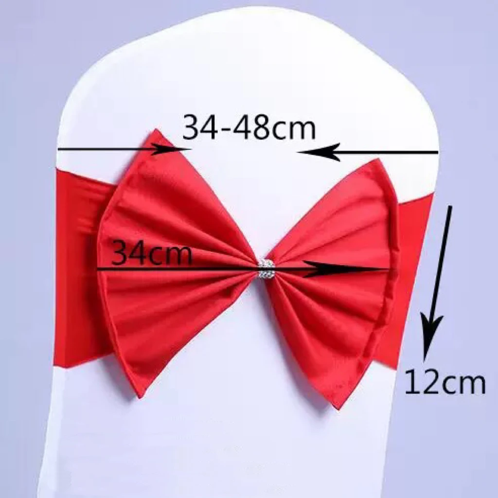New large bow elastic chair back bow flower wedding prop bow, stylish chair back flower wedding decorative chair tieback