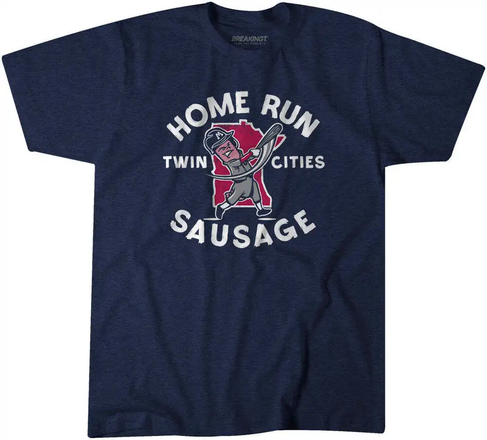 HOT SALE !!! Minnesota Home Run SausageAnime Pattern Clothing Y2K SummerUnisex T-shirts for Men Women Summer Tees Cotton Luxury