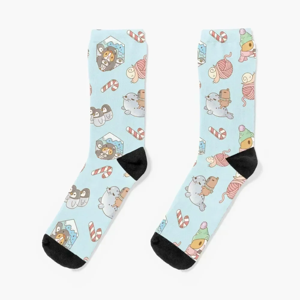 

Bubu the Guinea pig, South Pole Holiday Socks basketball luxe sheer New year's Socks Women Men's
