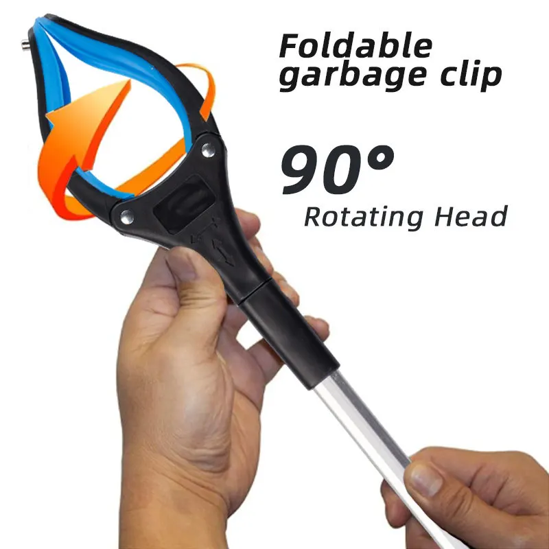 Garbage Picker Gripper With 360 ° Rotating Clip Foldable Gripper Trash Grabber Pick Up Tools 80cm Lightweight Extender Hand Tool