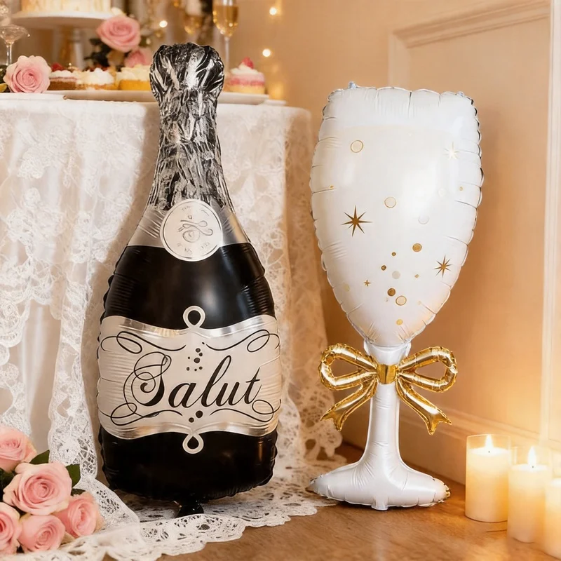 Wine Beer Champagne - 2 buah botol anggur hitam dengan