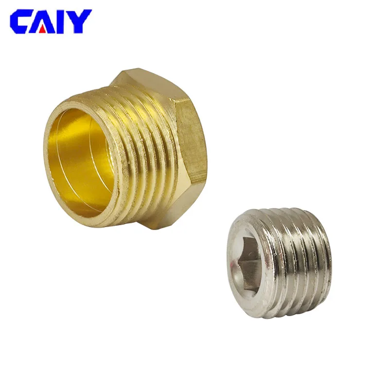 Embout à tête hexagonale en cuivre, filetage mâle et femelle, tuyau en laiton, connecteur de prise, raccord adaptateur de couremplaçant, 1/8 po, 1/4 po, 3/8 po, 1/2 po