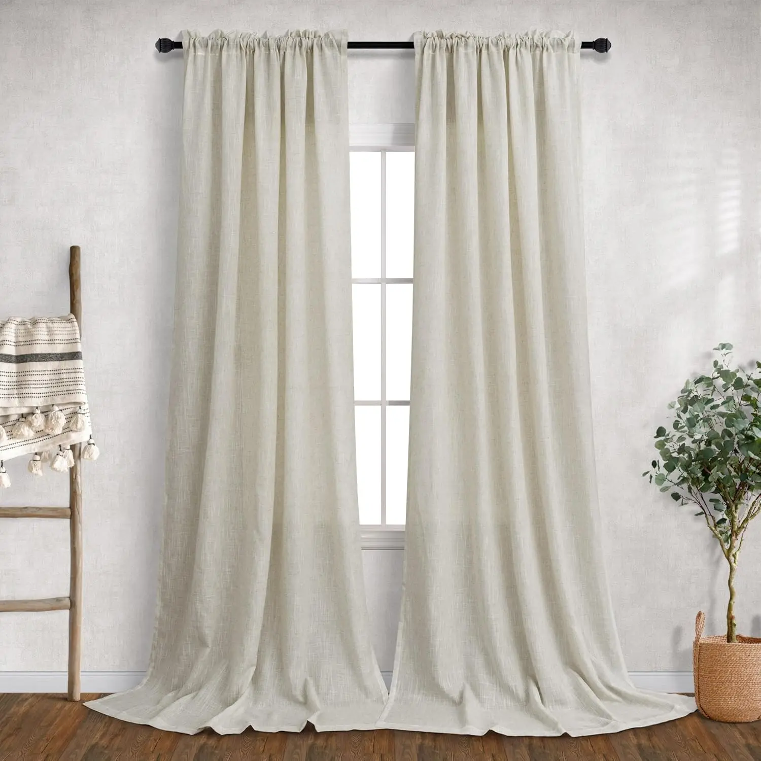 310CM Height Custom Made Sheer Curtain Modern Bedroom Living Room Tulle Curtains Faux Linen For Window Curtain Drapes