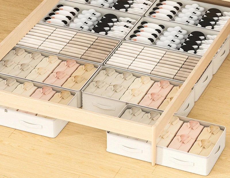 Underbed Storage Box Household Transparent Flat Drawer Style Clothes and Blankets Folding Storage Box Storage Box