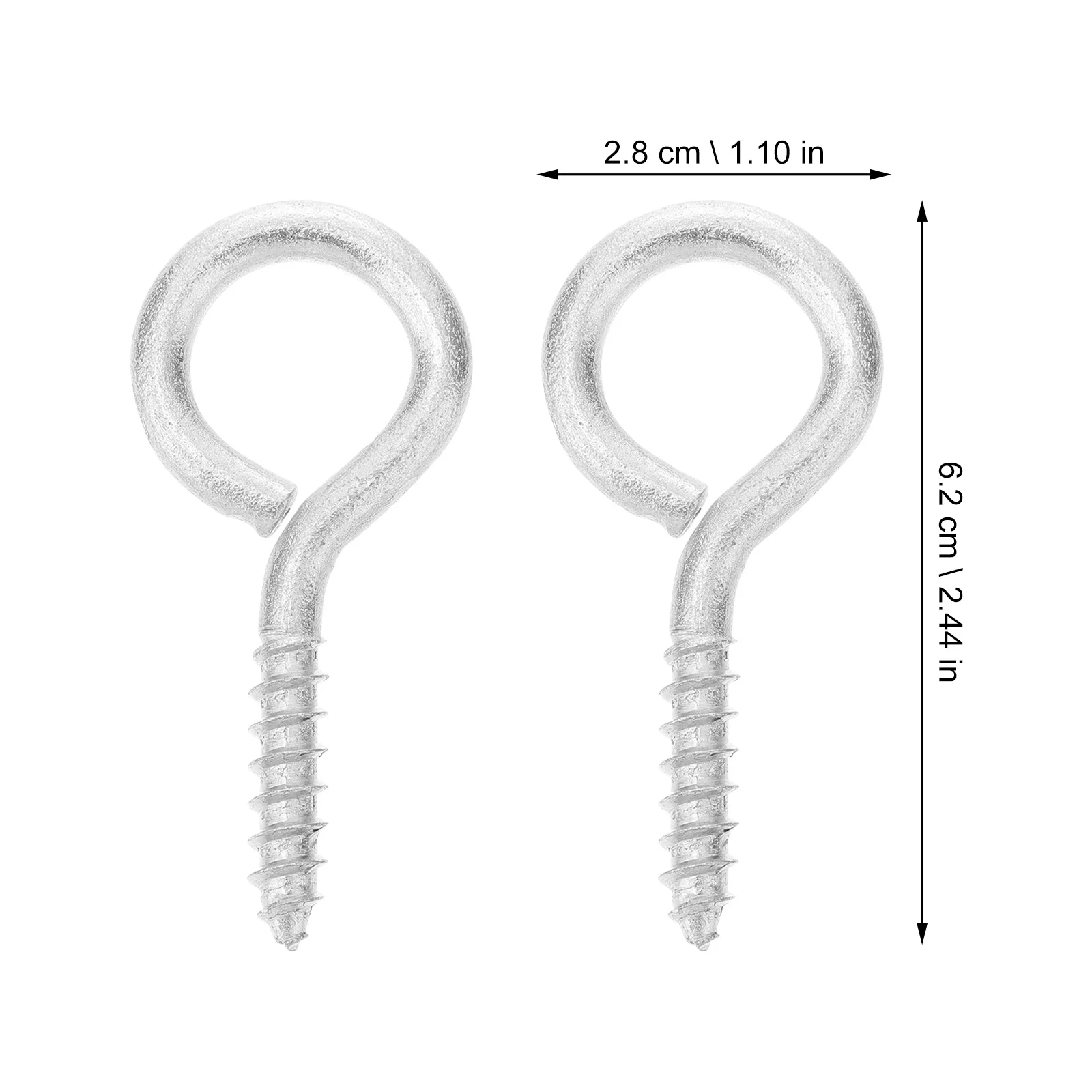 10pcs Heavy Duty Durable Metal Screw Hooks Self-Tapping Rustproof For Wood Lifting Suspension Home Office Hardware