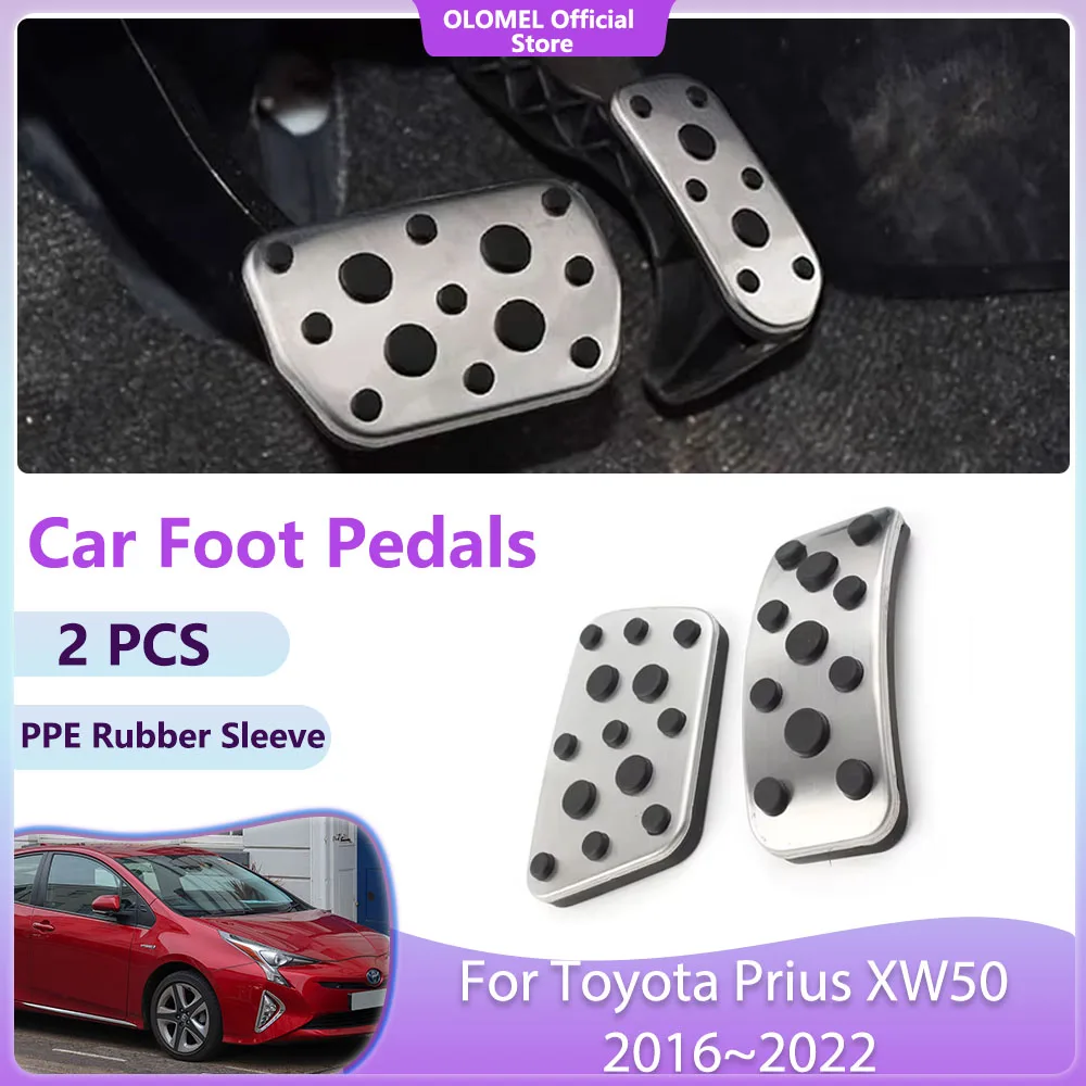 Car Foot Pedals For Toyota Prius XW50 2016~2022 2021 2020 High Quality Accelerator Non-slip Fuel Brake No Drilling Alloy Covers