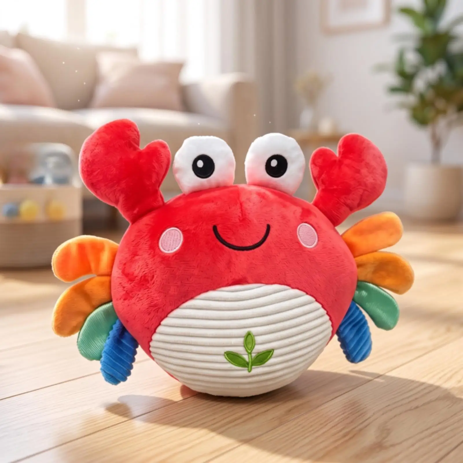 Musical Crab Toy Interactive Electric Bouncing Ball Multifunctional for Nursery