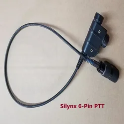 Silynx PTT táctico Ptt de 6 pines para walkie-talkie AN/PRC148 152, auriculares de defensa PELTO/MSA, Tiro Táctico