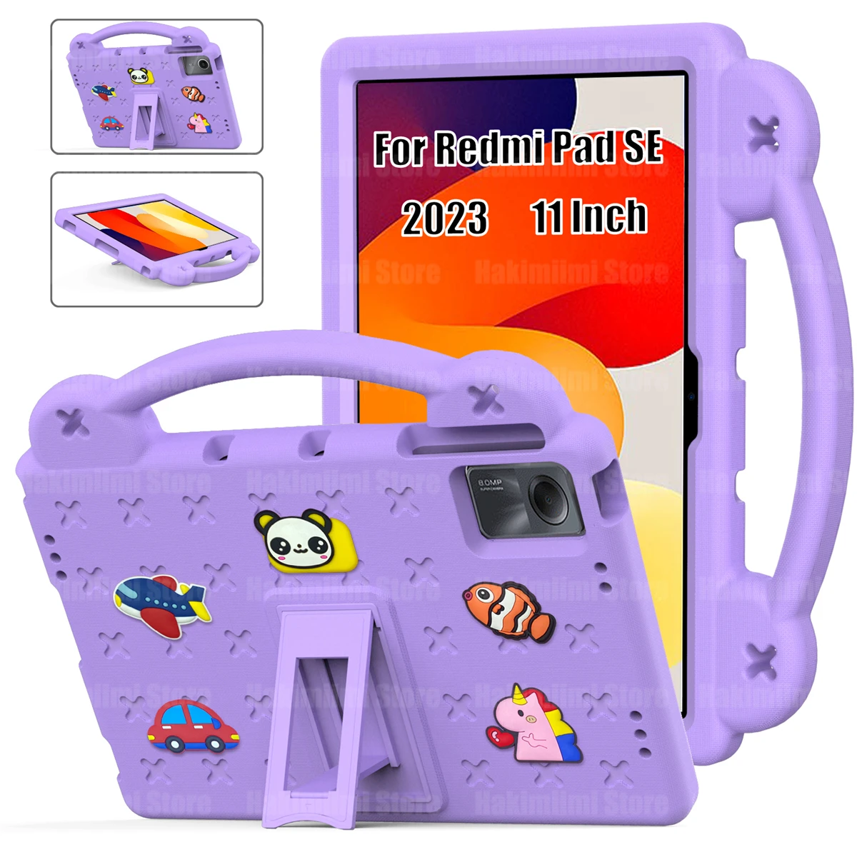 Kids Case for Xiaomi Redmi Pad SE (11 inch) 2023 Handheld Shockproof Drop-proof Bring support Cover for Redmi Pad SE 11