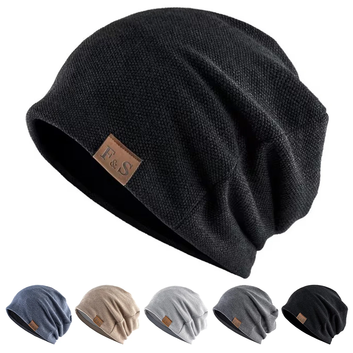 Unisex FS Letter Label Beanies Autumn And Winter Warm Hat Hip Hop Cap Beanie Hat Caps for Women Men