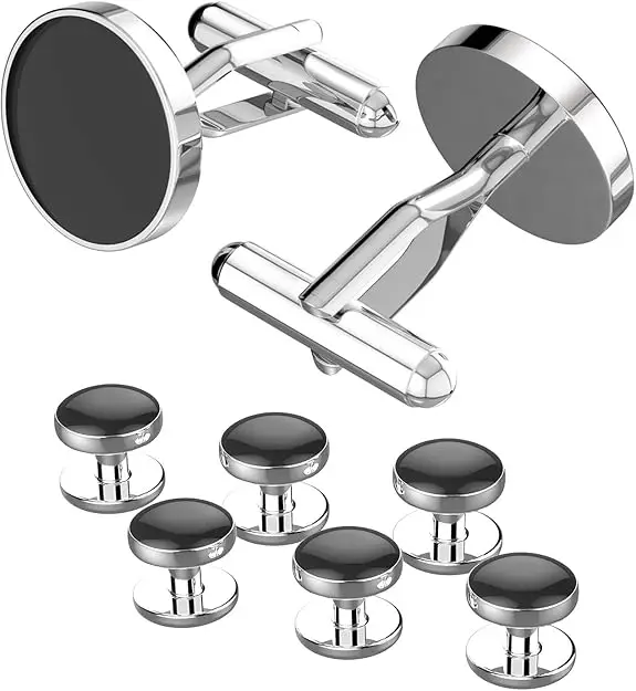 Cufflinks For Men 316L Stainless Steel Tuxedo Shirt Cuff Links Accessories Business Groom Wedding Black Silver Gold Jewelry