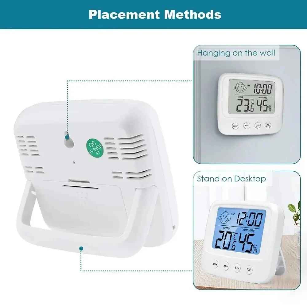 LCD Digital Temperature Baby Room Humidity Meter Sensor Smart Backlight Hygrometer Indoor Electronic Thermometer Weather Station