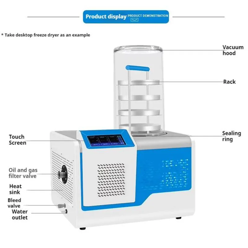 High-Quality Desktop 4Kg Laboratory Cosmetic Ultra-Low Temperature Drying Price Household Food Freeze Dryer
