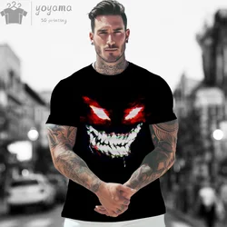 Demon Smiley Print Clothes Men Graphic T shirts Men's Summer Clothes Gym T-shirts Man Short Sleeve Tee Demon Graphic Tees Men