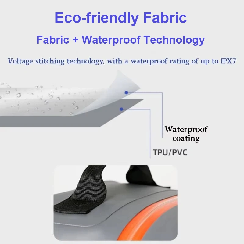 IPX7 Waterproof TPU Backpack Outdoor Professional Hiking Swimming Beach Stream Crossing Backpack 30L Air-tight River Rafting Bag