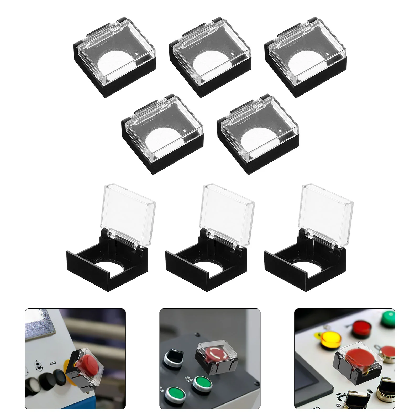 10 Pcs Button Guard Emergency Stop Cover Push Start Covers Switch Plastic Light Protector Protective