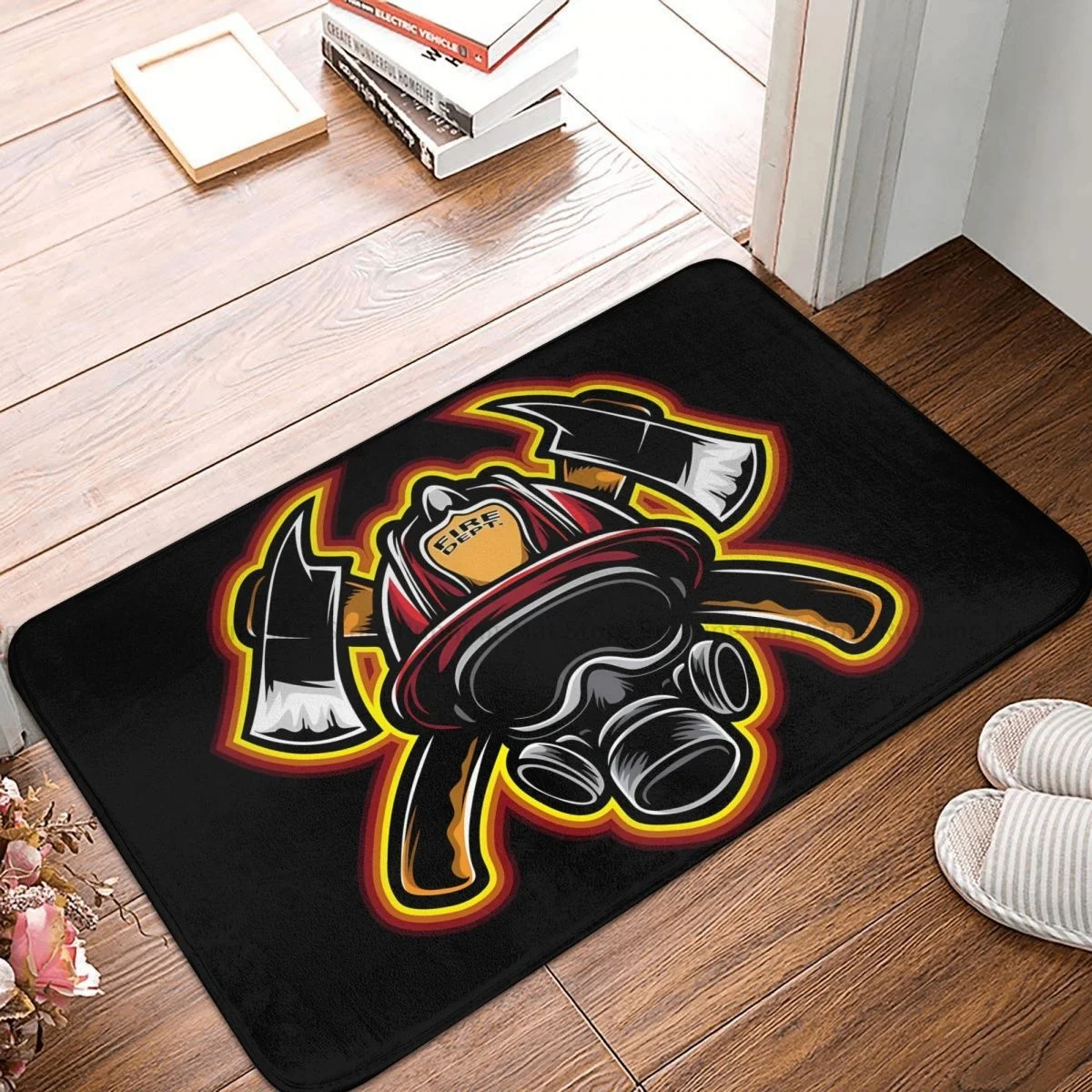 Fireman Fire Rescue Non-slip Doormat Firefighter Bath Bedroom Mat Prayer Carpet Home Modern Decor