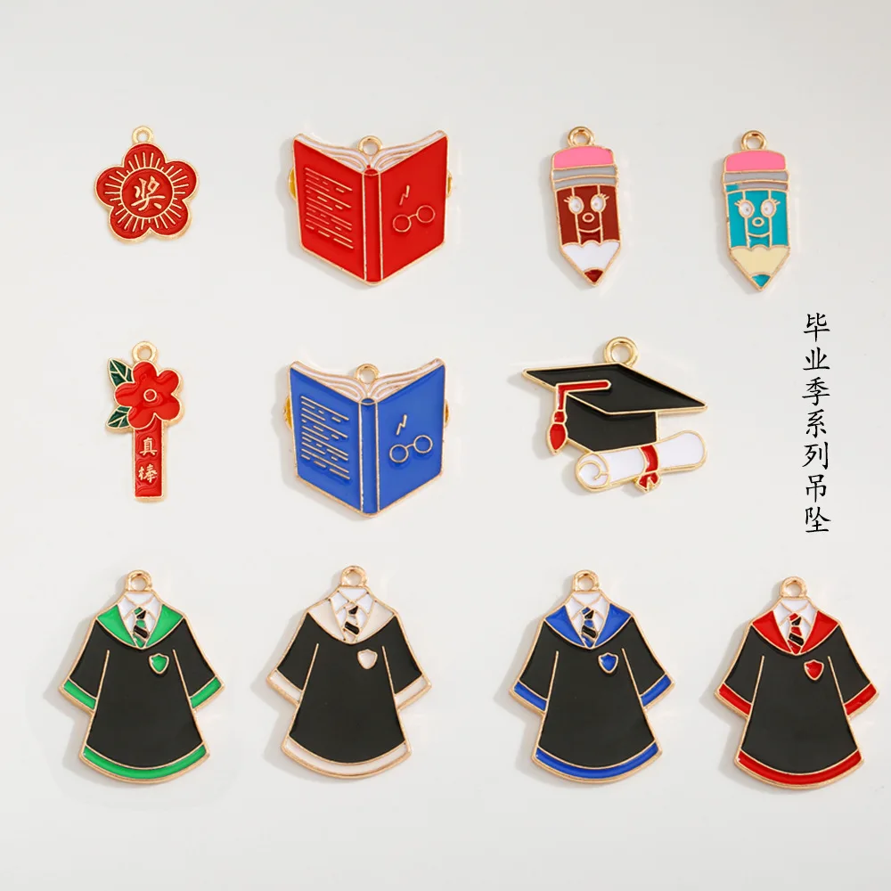 accessori gocciolanti per l'olio della stagione di laurea fai da te, abiti da scapolo, berretti da scapolo, accessori di abbigliamento in lega