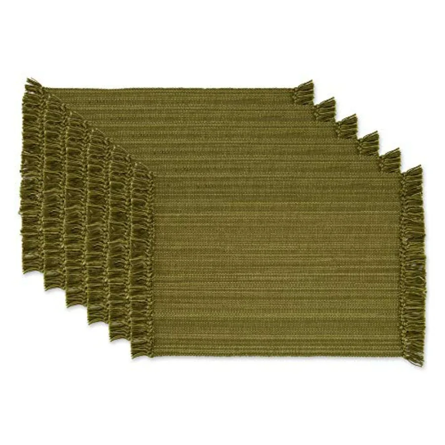 

Variegated Tabletop Collection Placemat Set 3x19 Olive Green 6 Piece