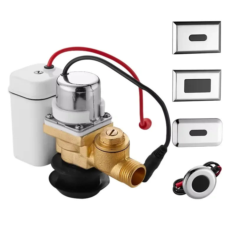 Infrared AC DC Induction Flushing Device Hotel Double Flush Water Saving Wall Mounted Bathroom Urinal Valve Machine