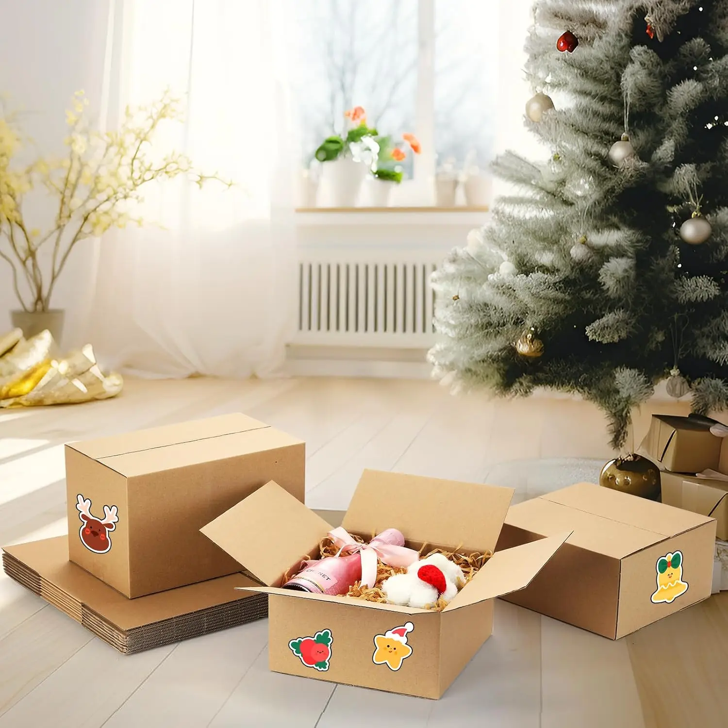 8x8x4-Small-Shipping-Boxes-100-Pack-Brown-Corrugated-Box-Mailers, Cardboard Boxes for Packaging Small Business, Mailing