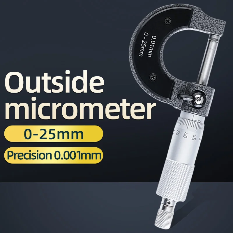 Precise Gauge Micrometer 0-25mm 0.001mmOutside Metric Caliper Measurement Micrometer Tool External Micrometer Micrometric Gauges