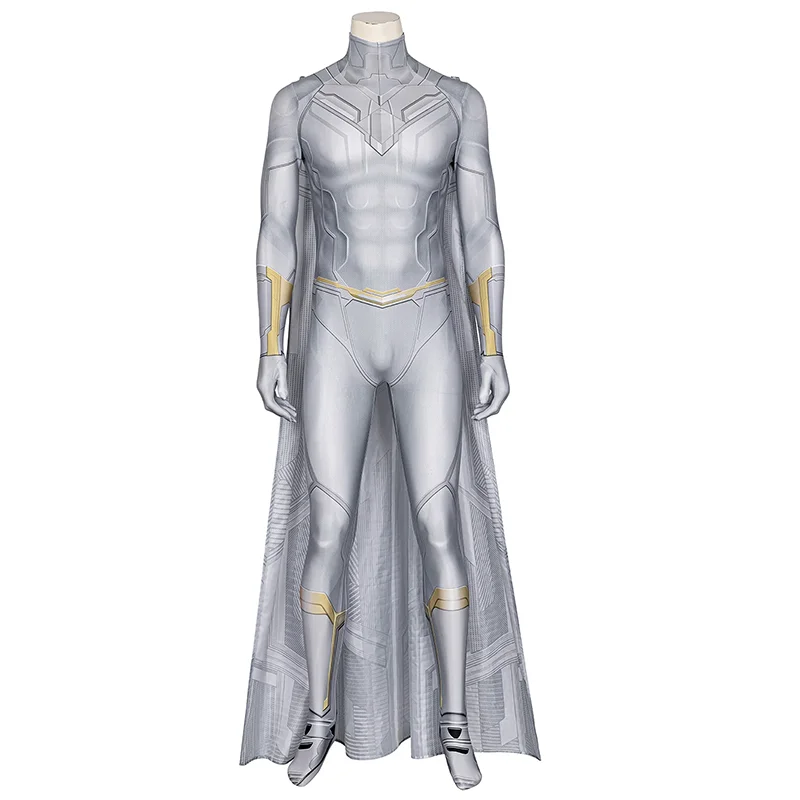 

Wandavision Vision Косплей Костюм Белый Мужской Комбинезон Плащ Супергерой Хэллоуин Карнавальная Вечеринка Боди Накидка Полный Комплект