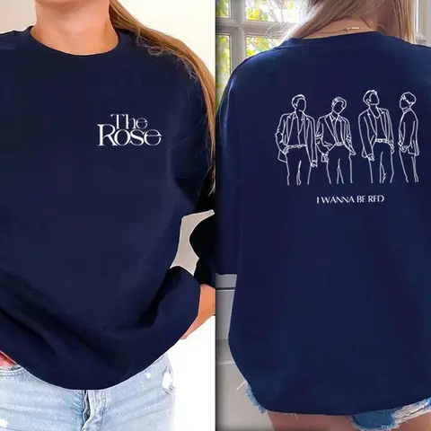 Rose Kpop-tröja Tillbaka till mig-tröja Trendig koreansk tröja K-pop-tröja Unisex Casual Långärmad tröja med huva 8 best sales Kpop The Rose - №8