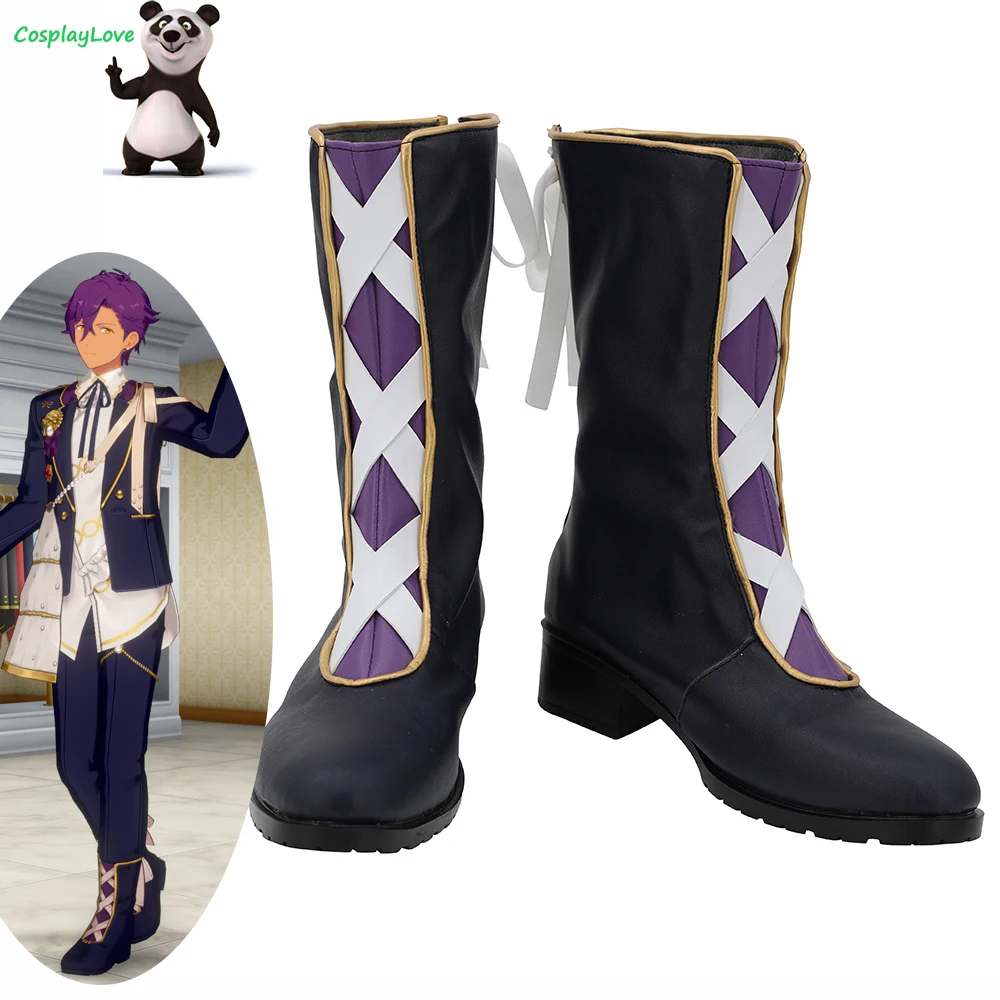 

КосплейLove Game Ensemble Stars HiMERU Черные туфли для косплея Длинные сапоги Кожаные рождественские туфли на заказ