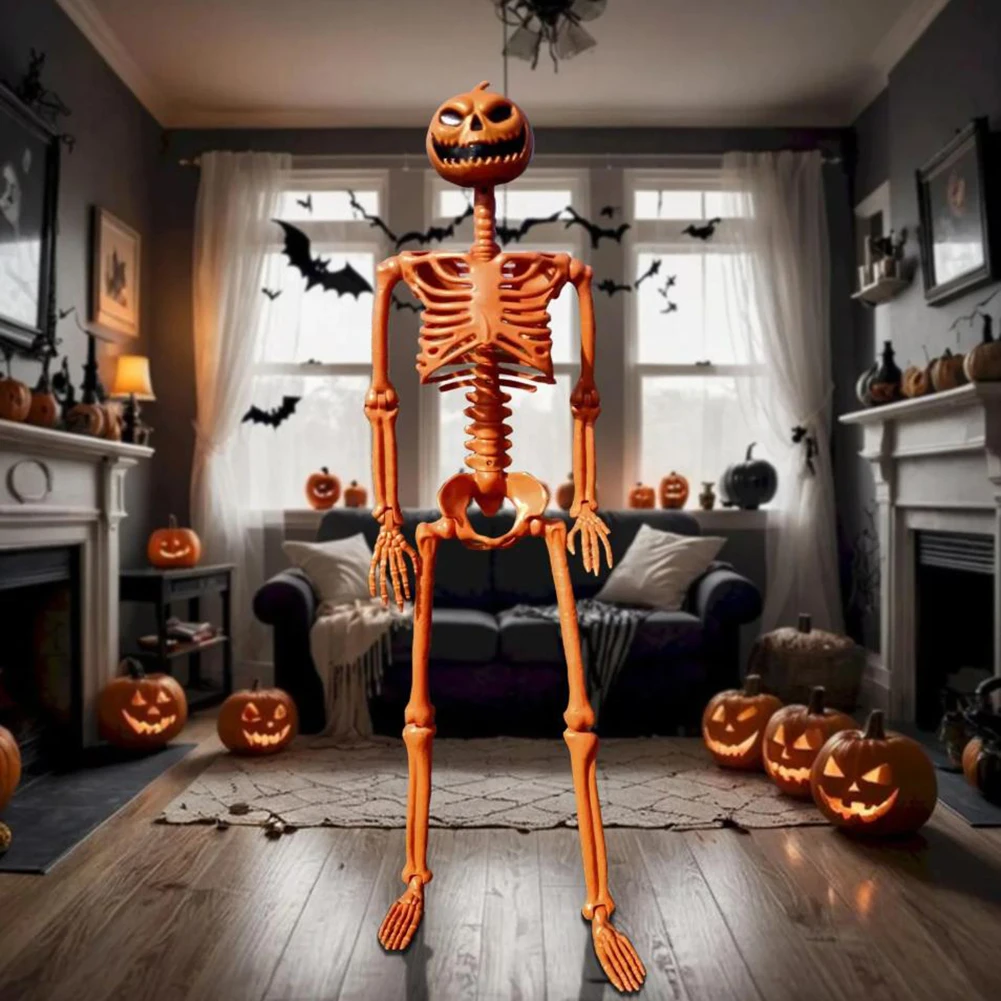 Хэллоуин тыквенный скелет украшения 15 дюймов тыквенный череп человеческий скелет фигурка скелета для украшения дома с привидениями