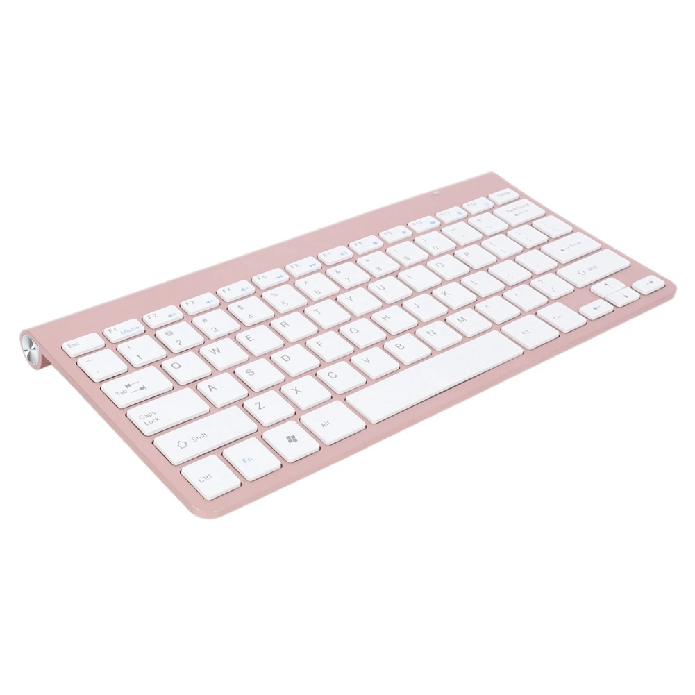 2X 2.4Ghz Ultra-Thin Wireless Keyboard And Mouse Combo With USB Receiver Mouse Keyboard Set(Rose Gold)