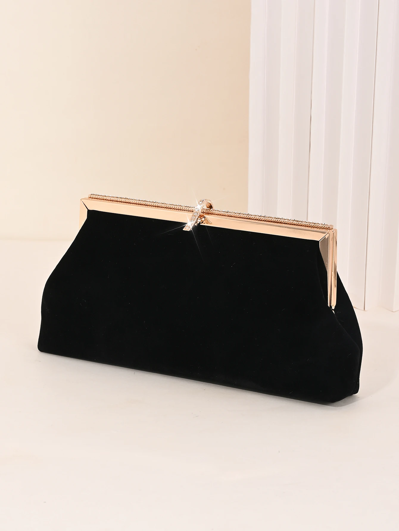 Retro-Samt-Abendtasche, funkelnde Strass-Clutch-Tasche, Fischhaken-Damentasche, Kleidertasche, passende Cheongsam-Tasche – Detail 4